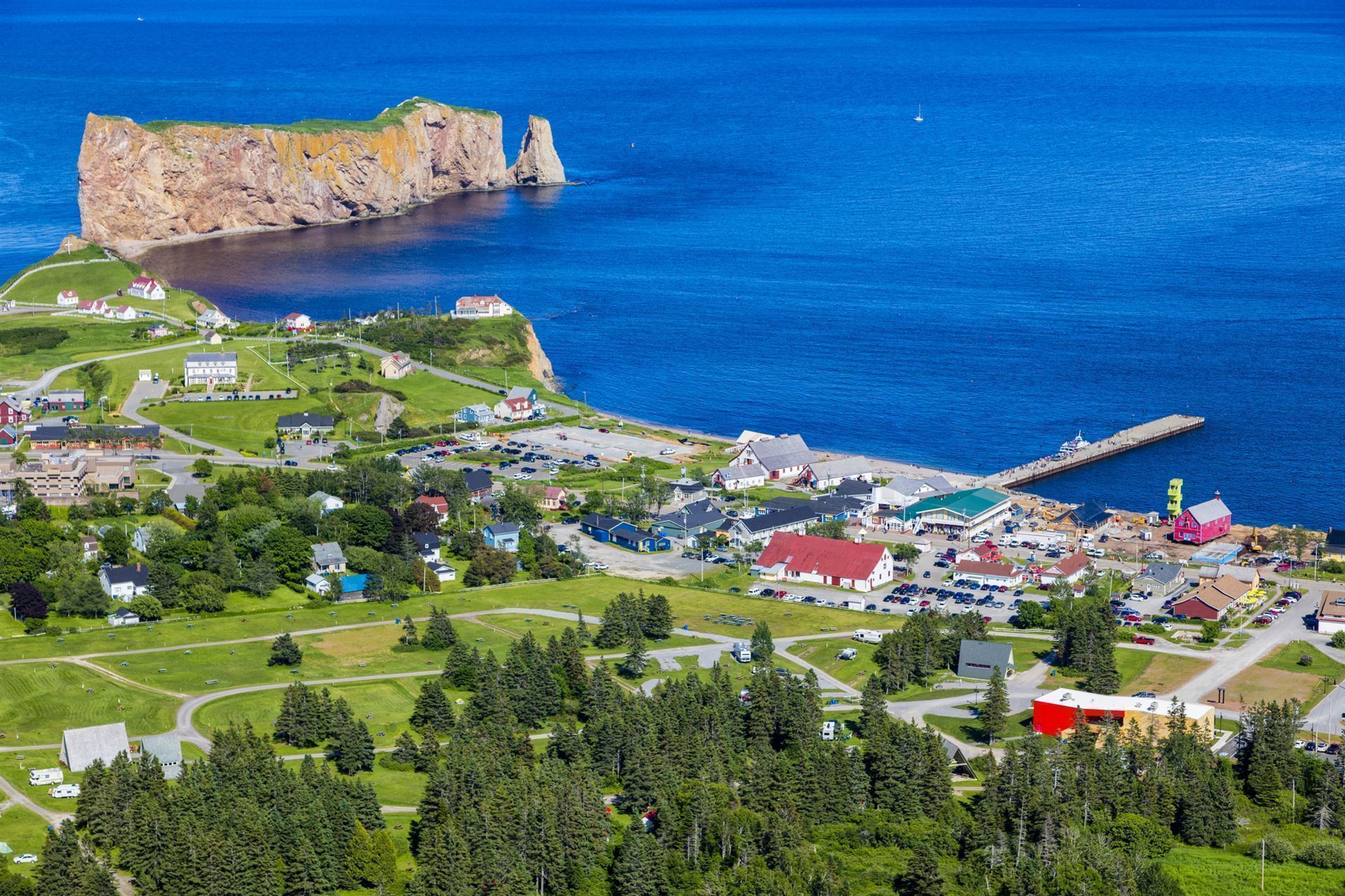 Luftaufnahme von Percé
