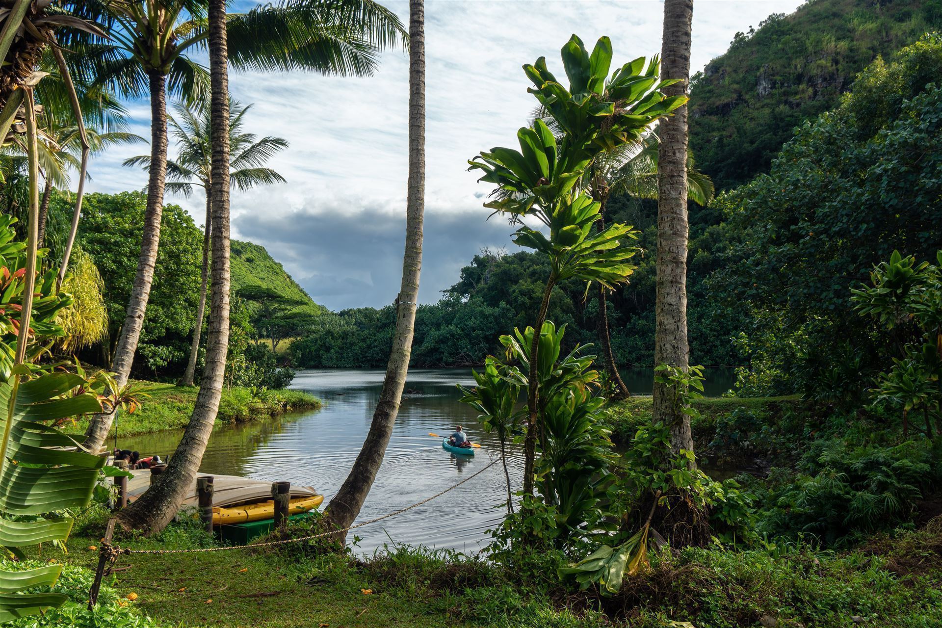 Kanufahrer im Wailua River