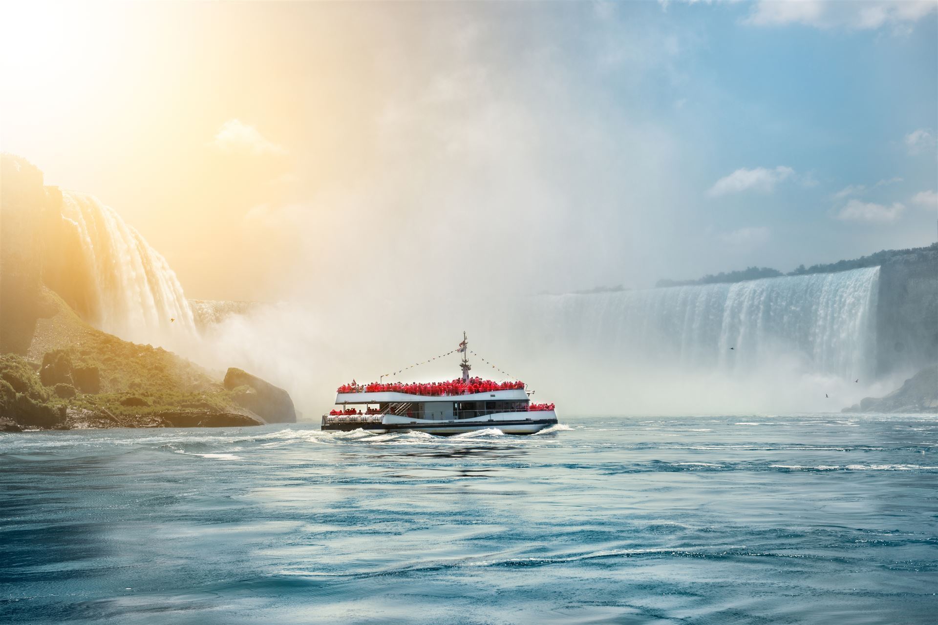 Ausflugsboot an den Niagara Fällen