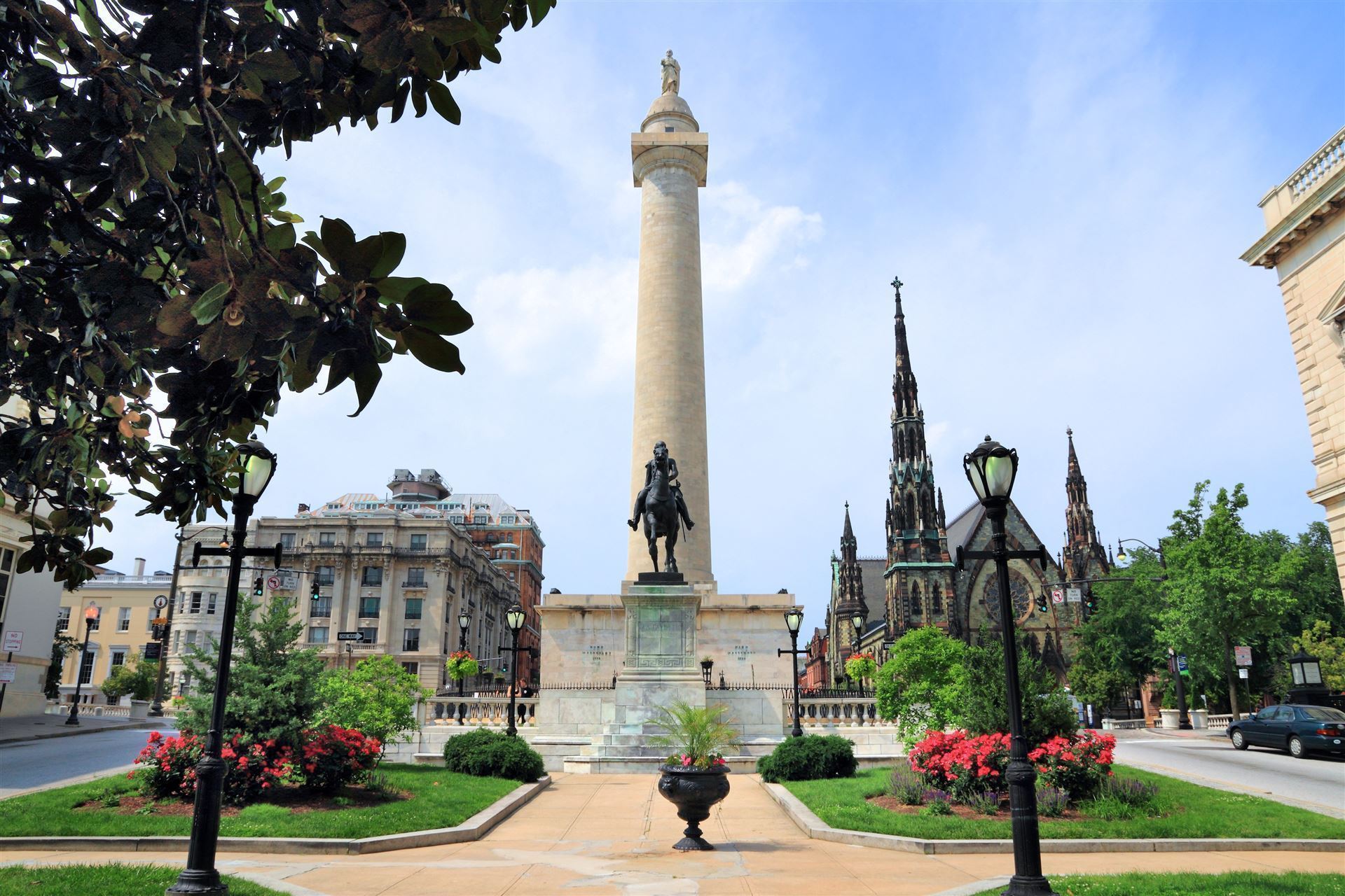 Washington Monument im Viertel Mount Vernon