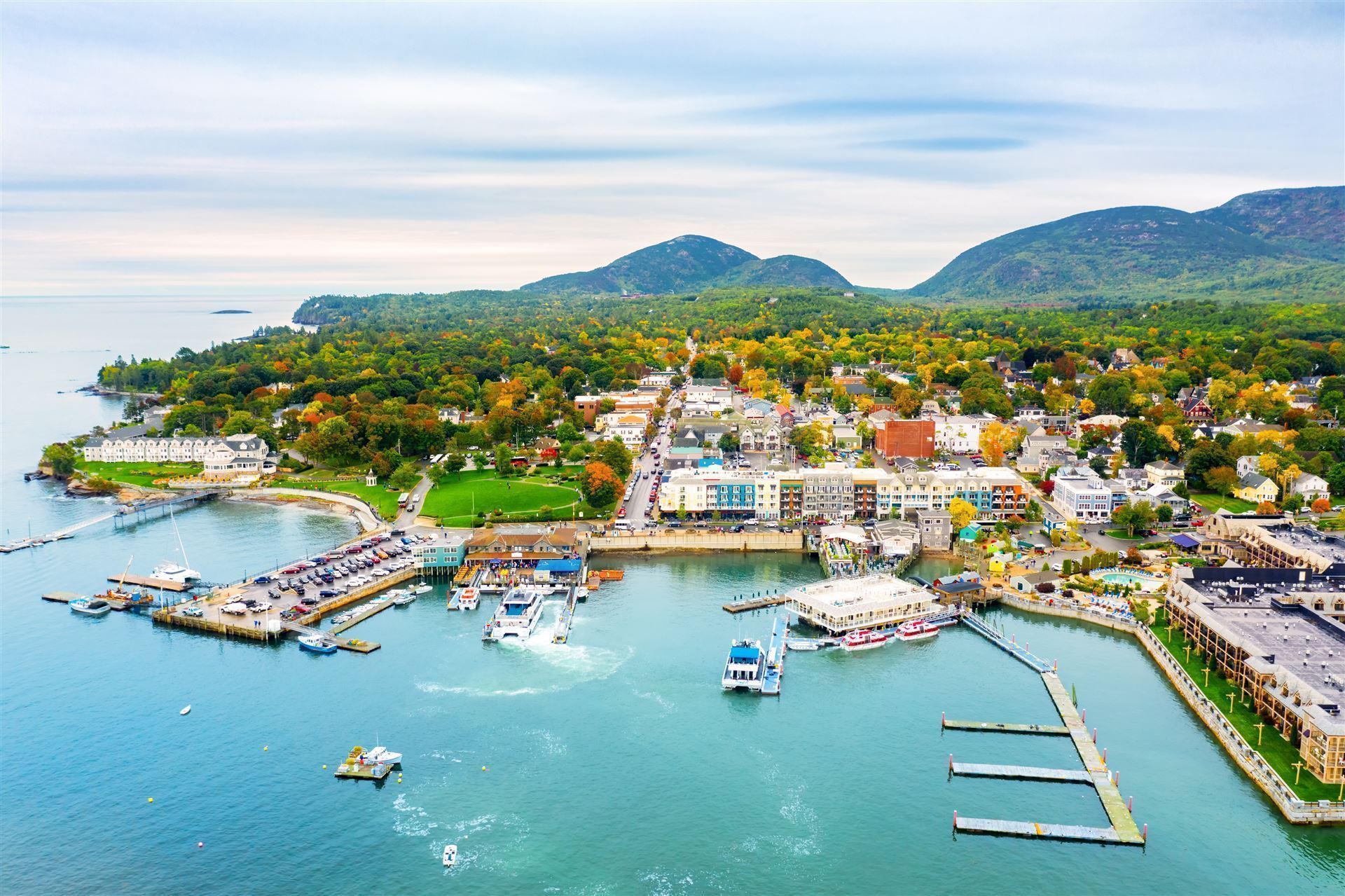 Luftaufnahme von Bar Harbor