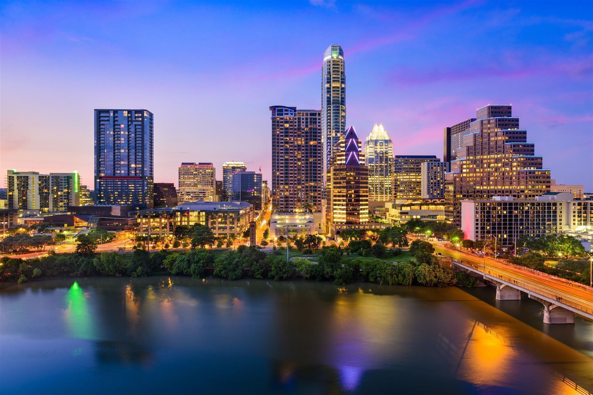Blick auf die Skyline von Austin
