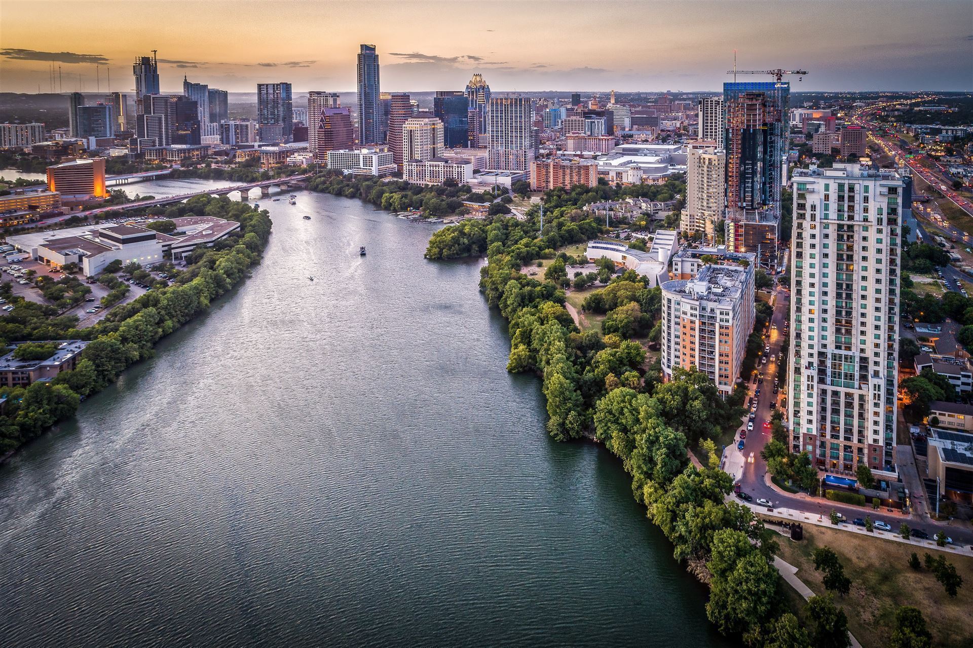 Blick auf die Skyline von Austin