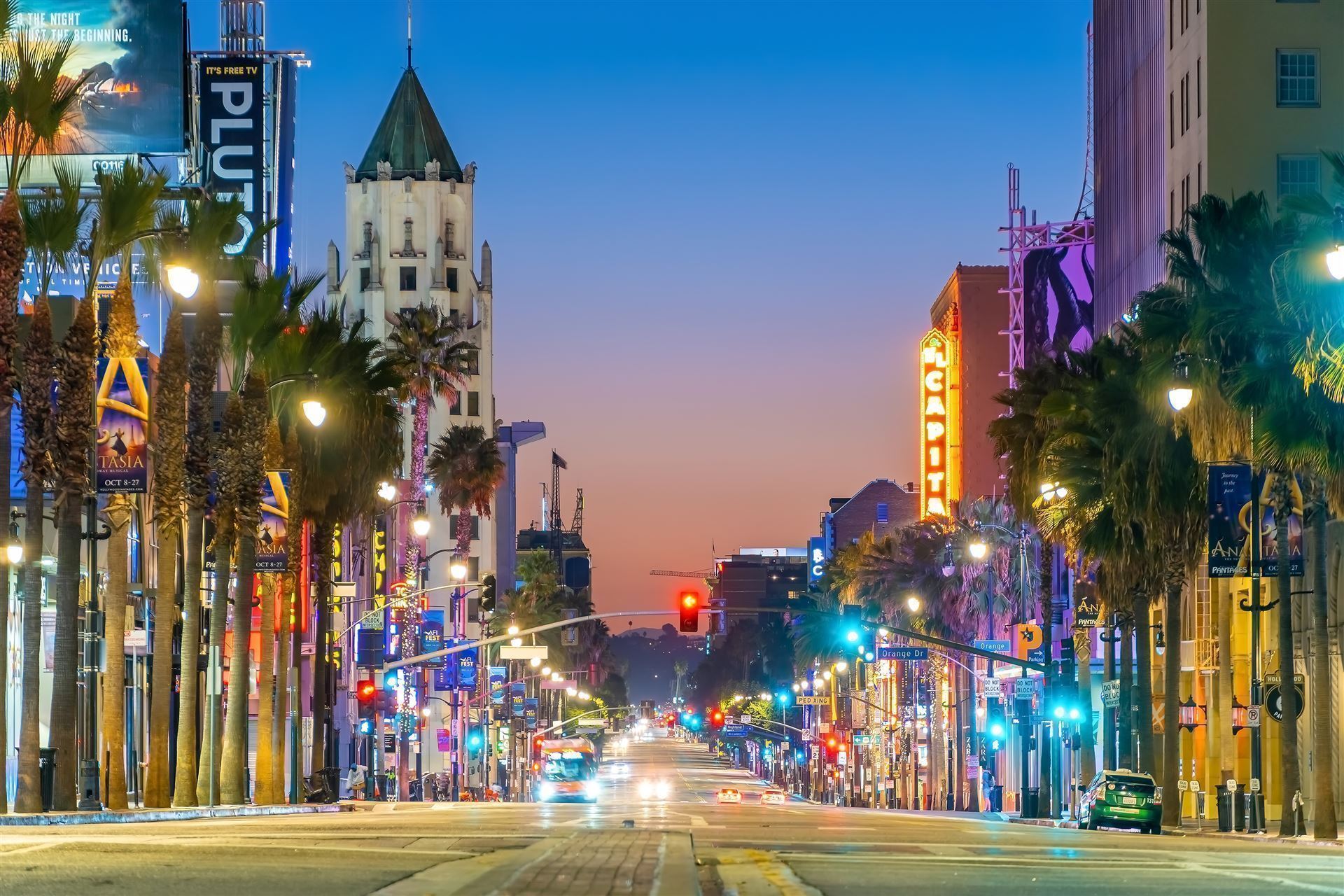 Hollywood Boulevard bei Nacht
