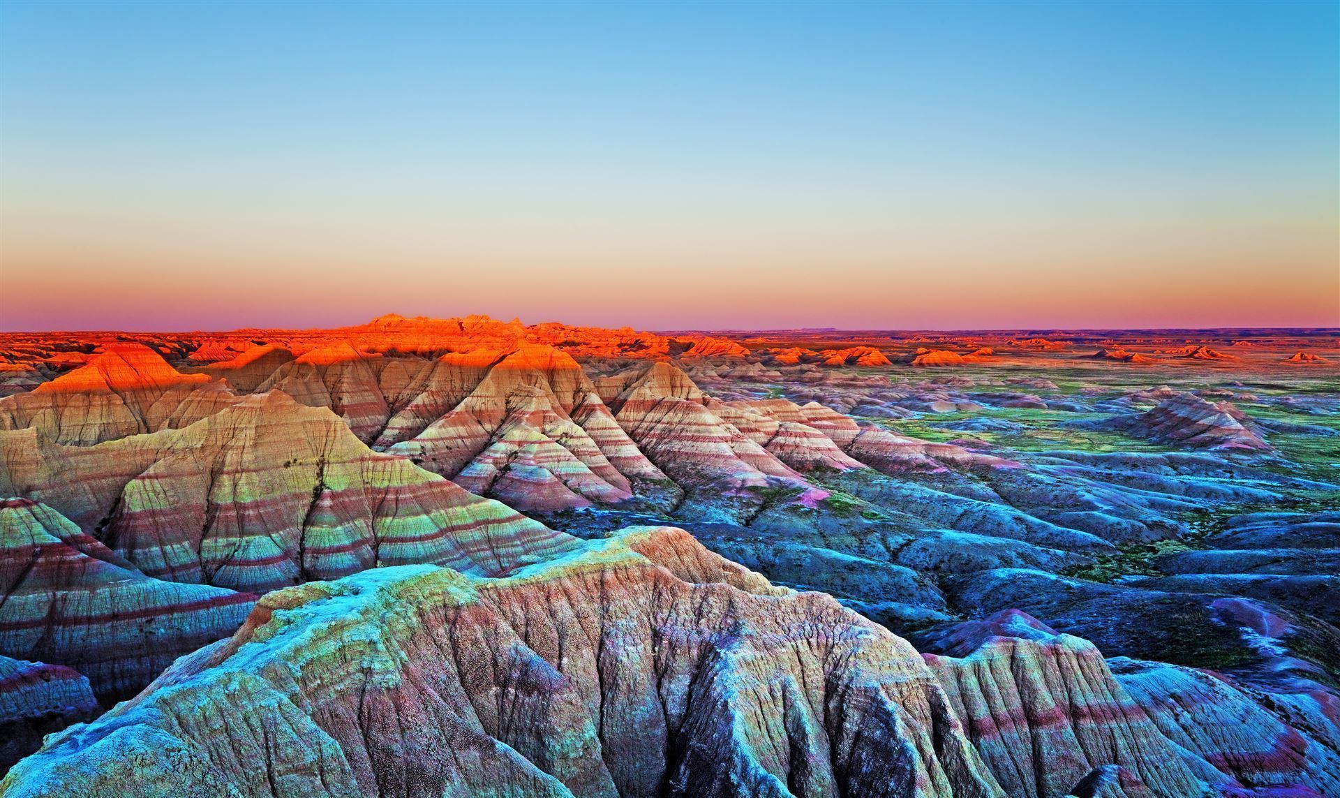 Sonnenuntergang über den Badlands