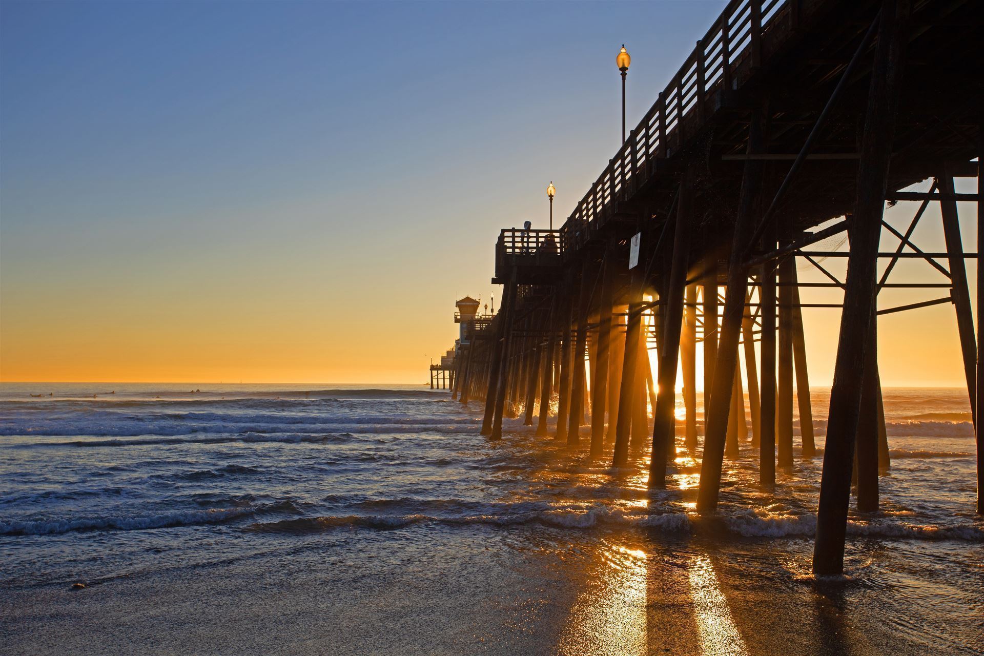Sonnenuntergang am Pier in San Diego