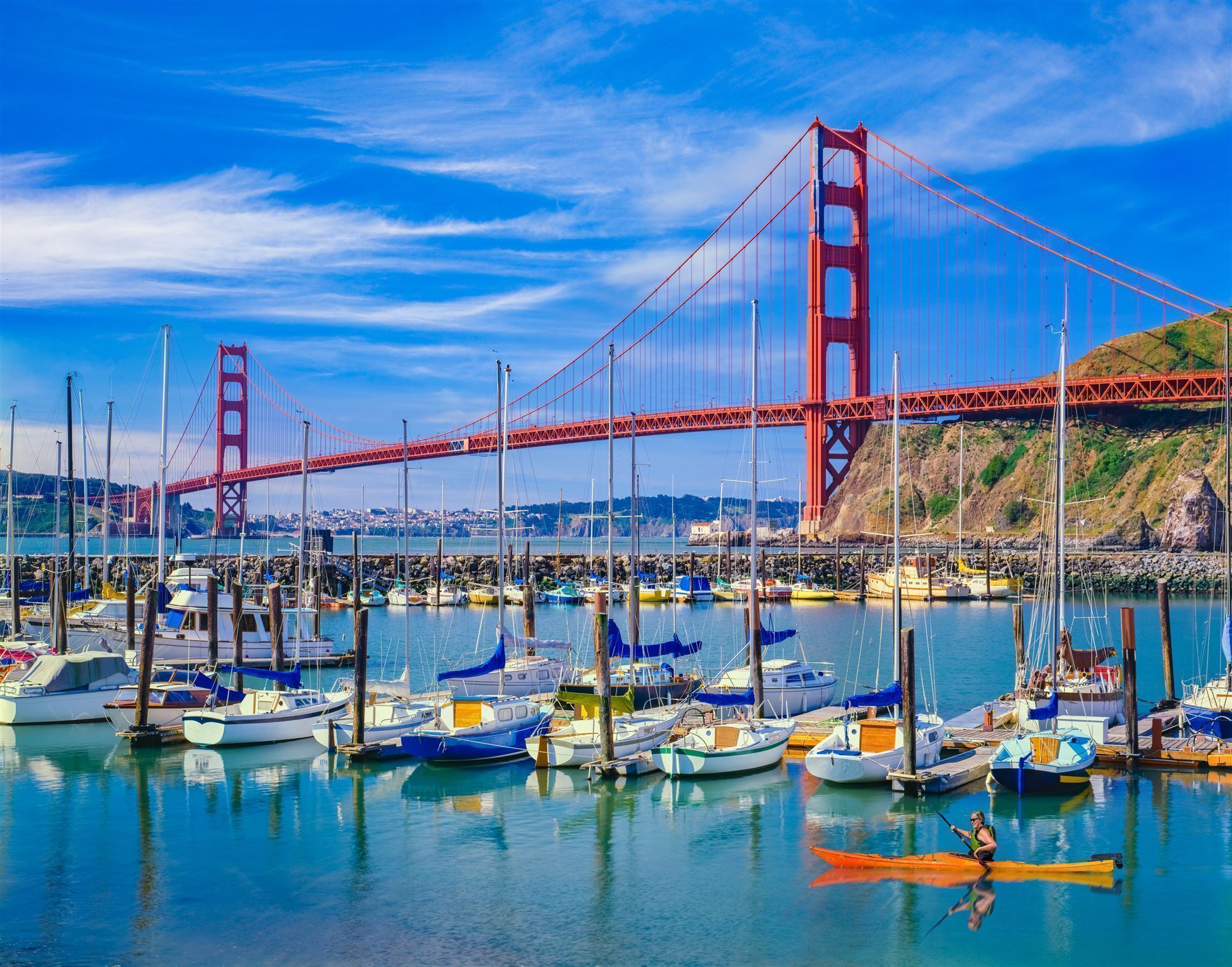 Segelboote an der Golden Gate Bridge