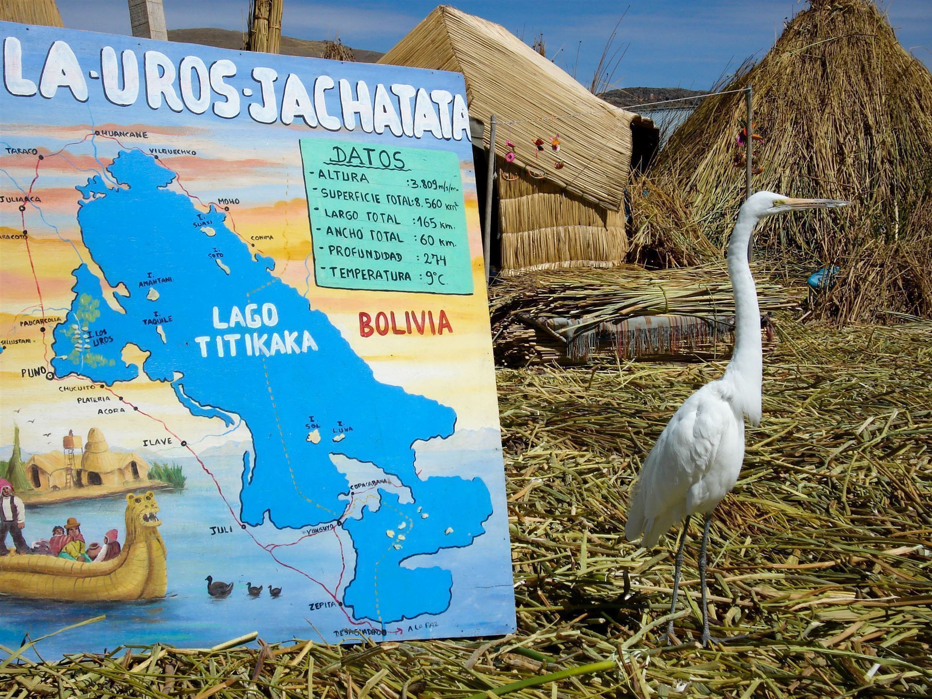 Titicacasee mit Schild