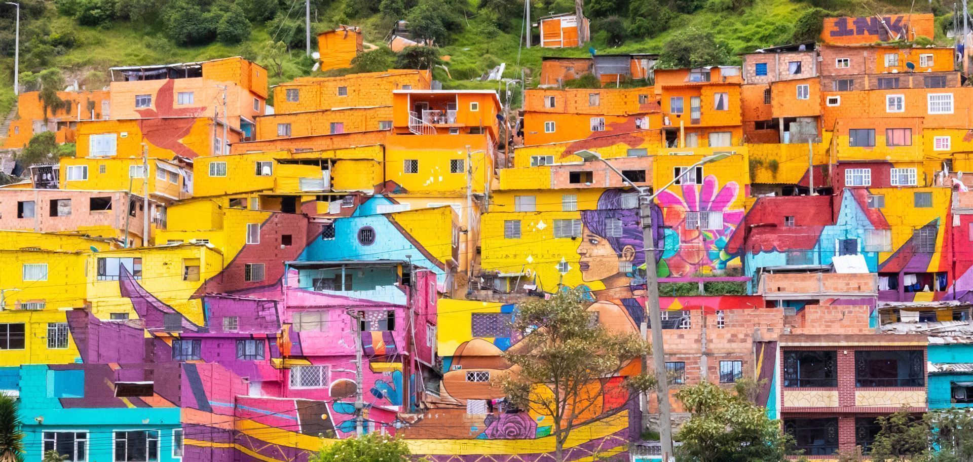 Bogota süd mit bunten Häusern