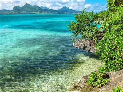 Insel Ile aux Aigrettes Blick aufs Meer
