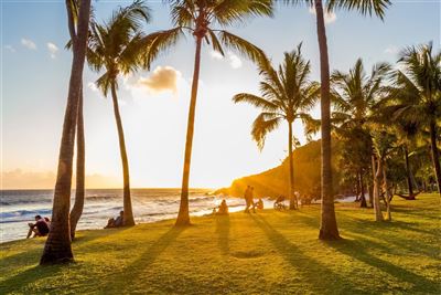 Sonnenuntergang am Strand Grande Anse