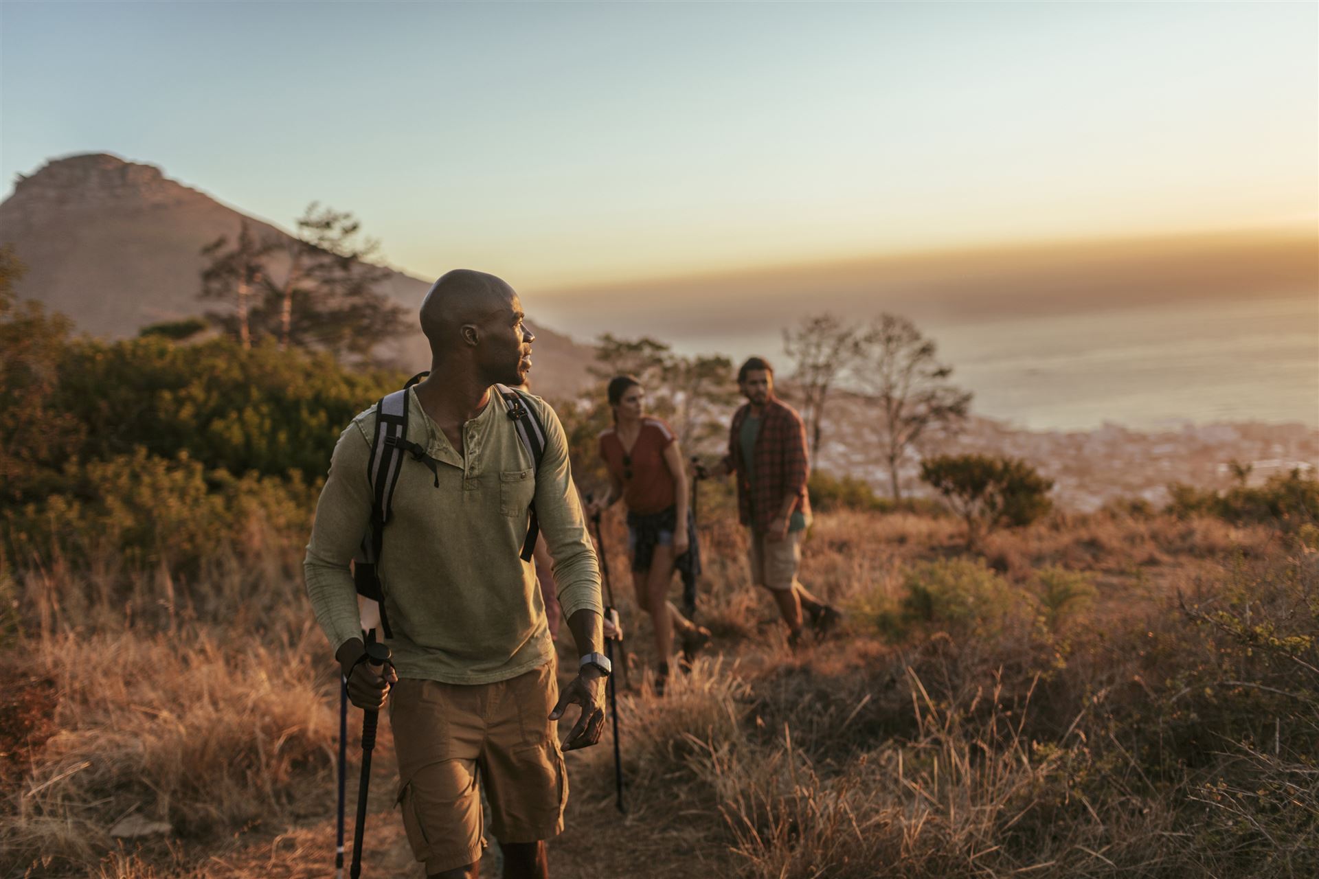 Wanderer unterwegs in Südafrika