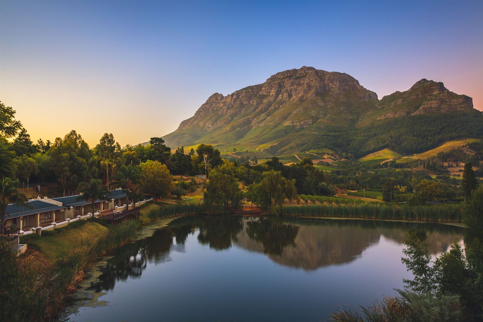 Blick auf den Simonsberg bei Stellenbosch