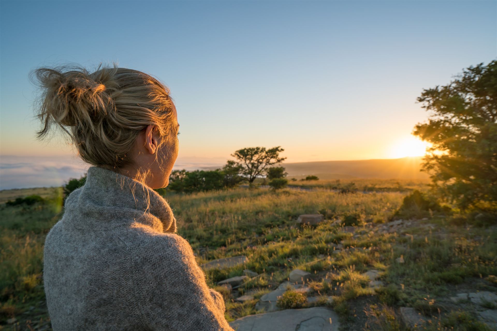 Sonnenuntergang im Mountain-Zebra-Nationalpark