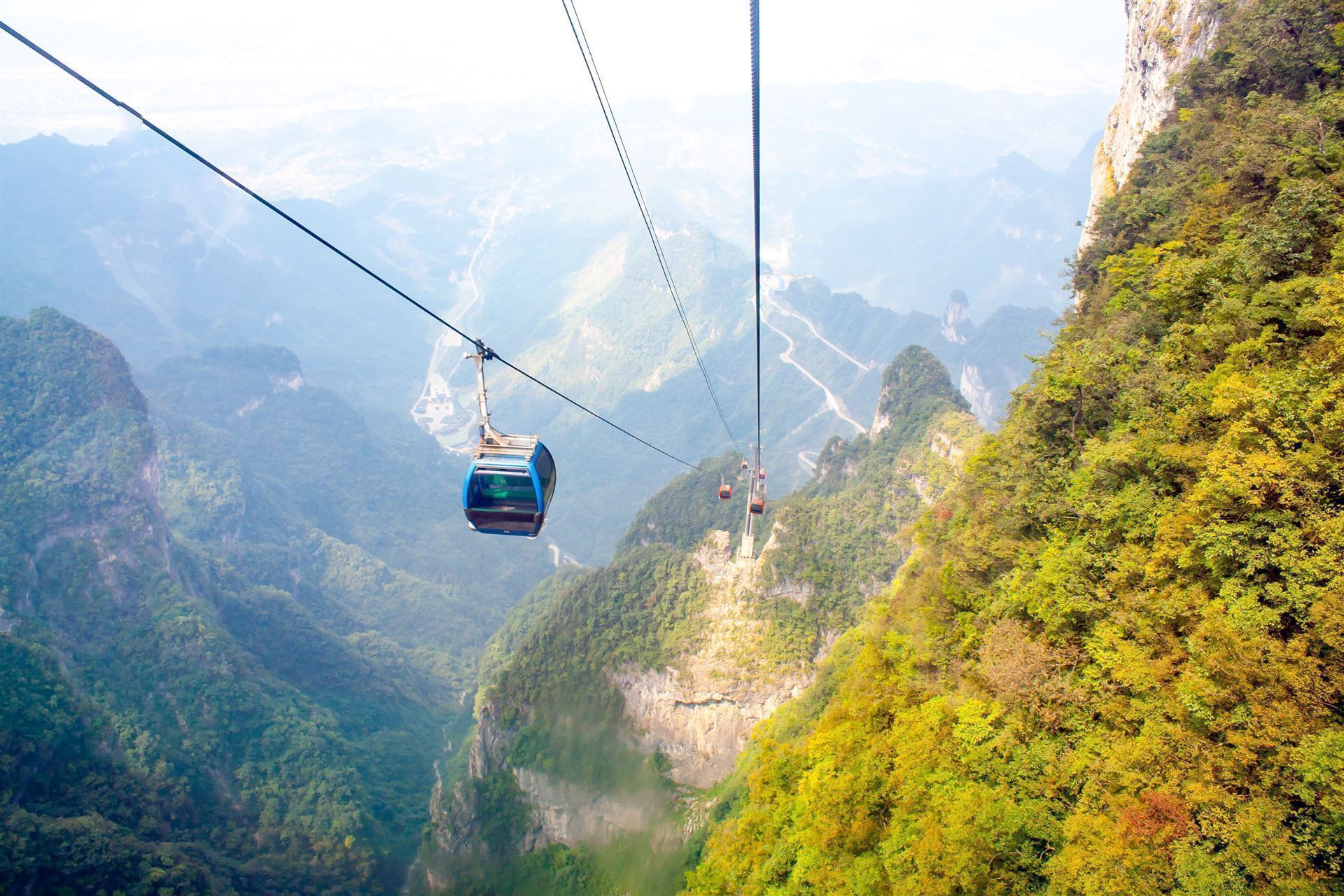 Seilbahn zum Berg im Zhangjiajie Nationalpark