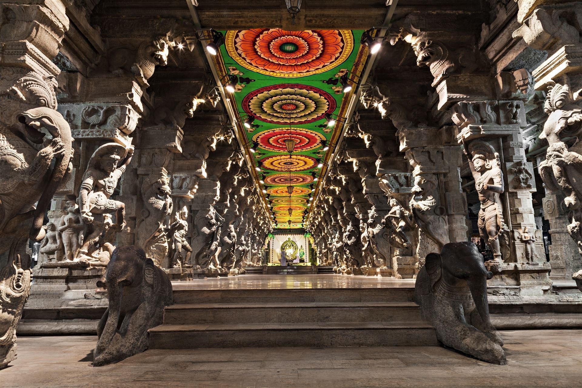 Innenansicht des Minakshi-Tempel
