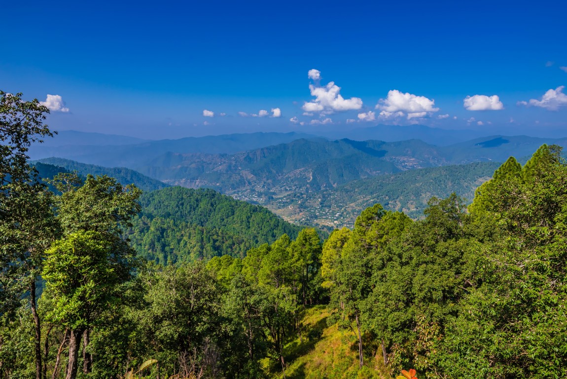 Binsar Binsar Wildtier-Schutzgebiet  Blick auf Himalaya