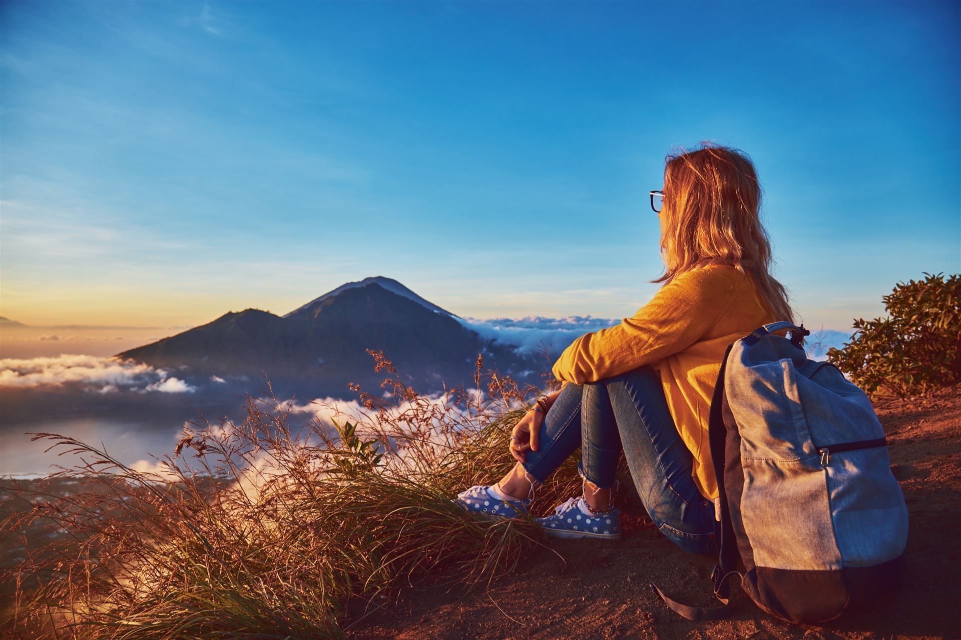 Wanderin auf dem Mount Batur