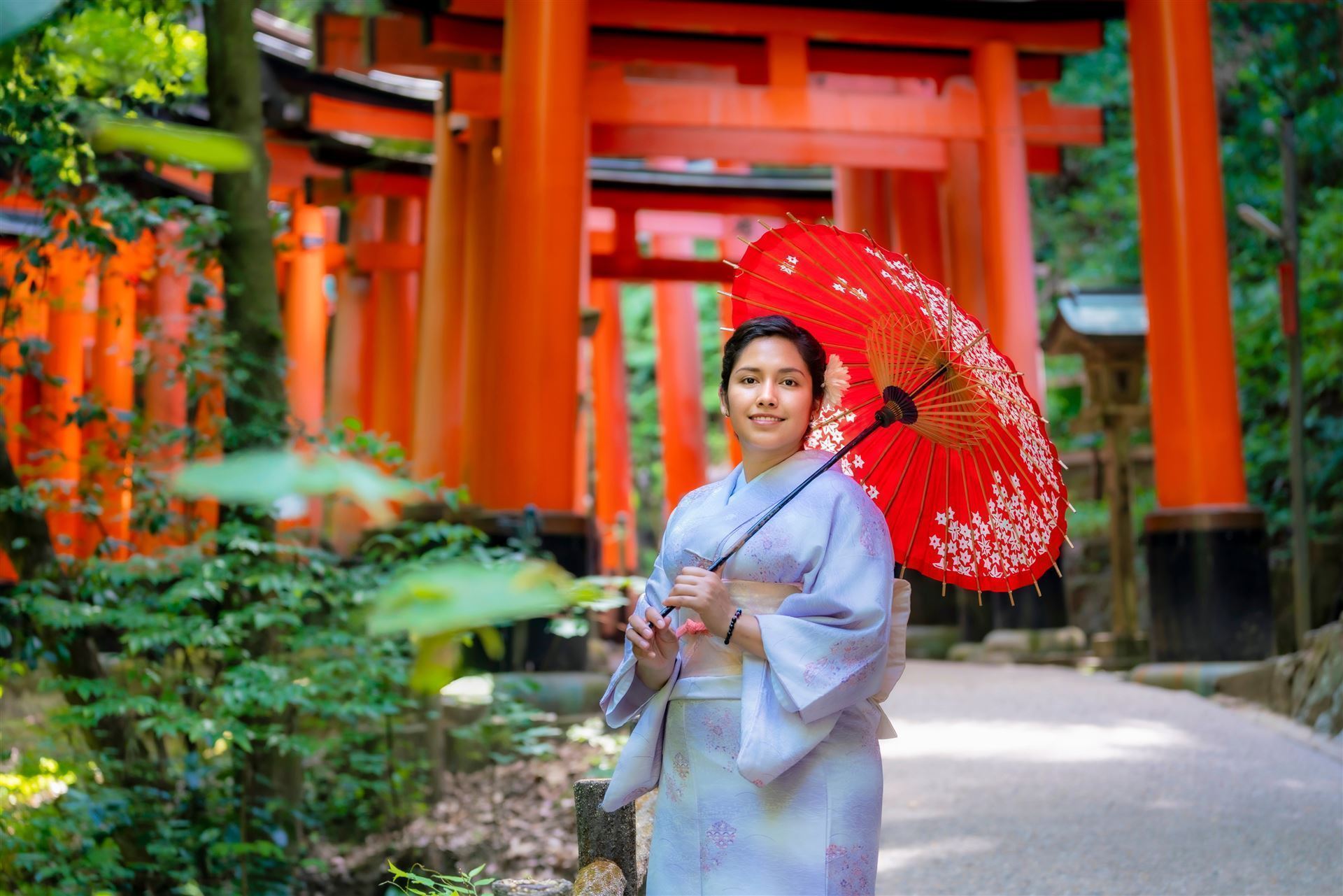Frau im Kimono