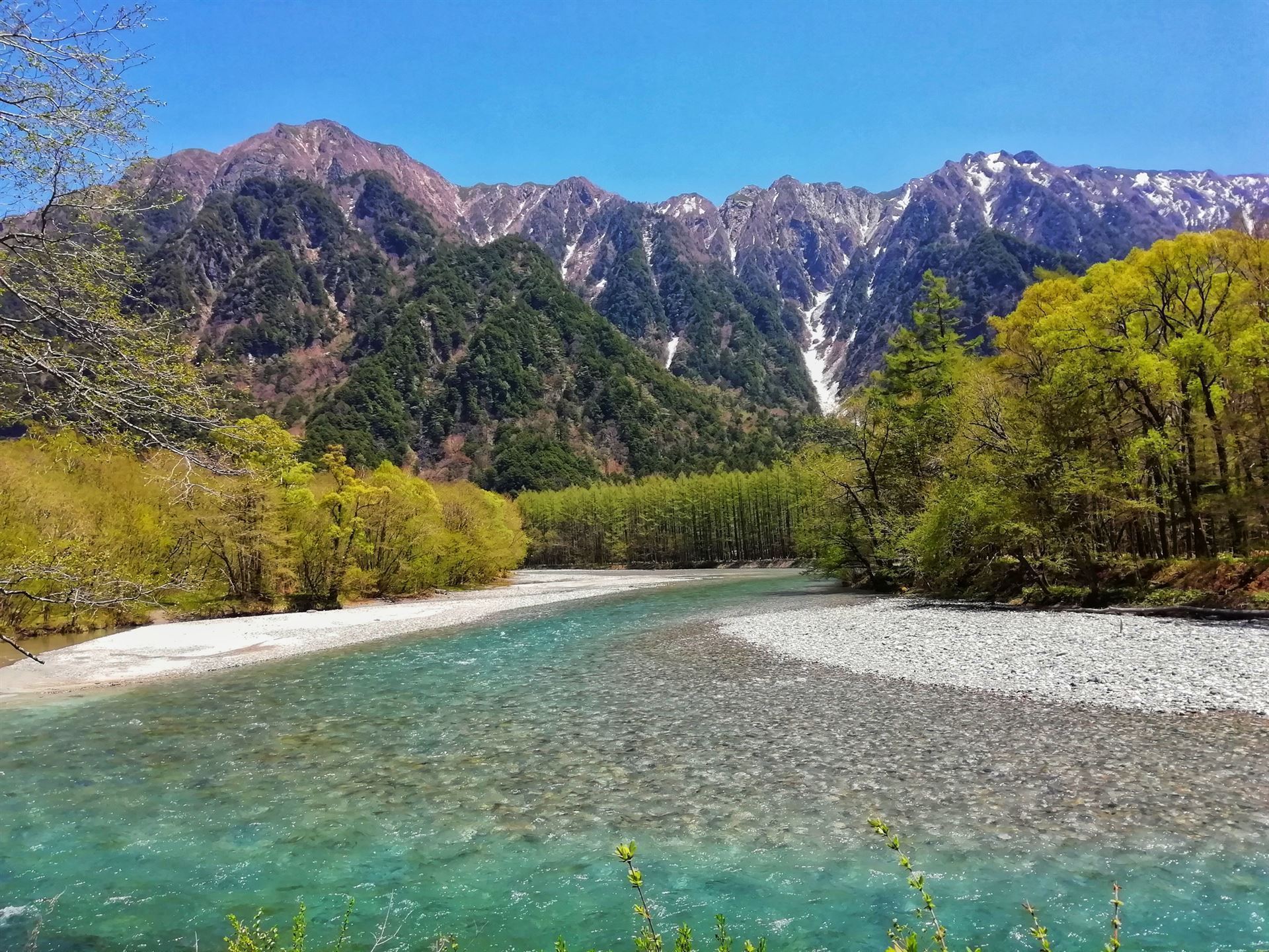 Azusa Fluss bei Nagano