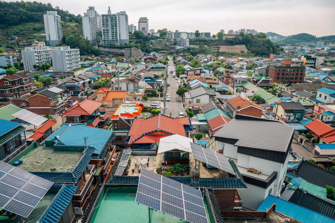 Blick auf den offiziellen Wohnsitz der Eisenbahngesellschaft Suncheon in Suncheon