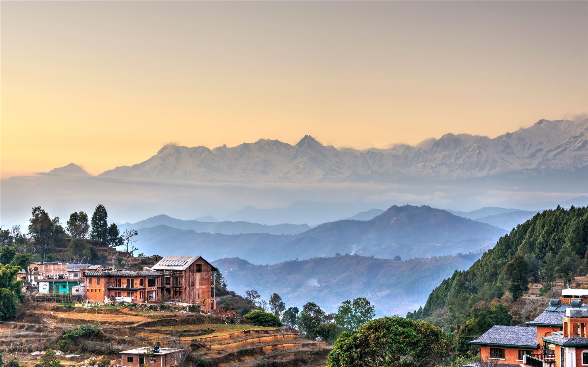 Bandipur bei Sonnenuntergang