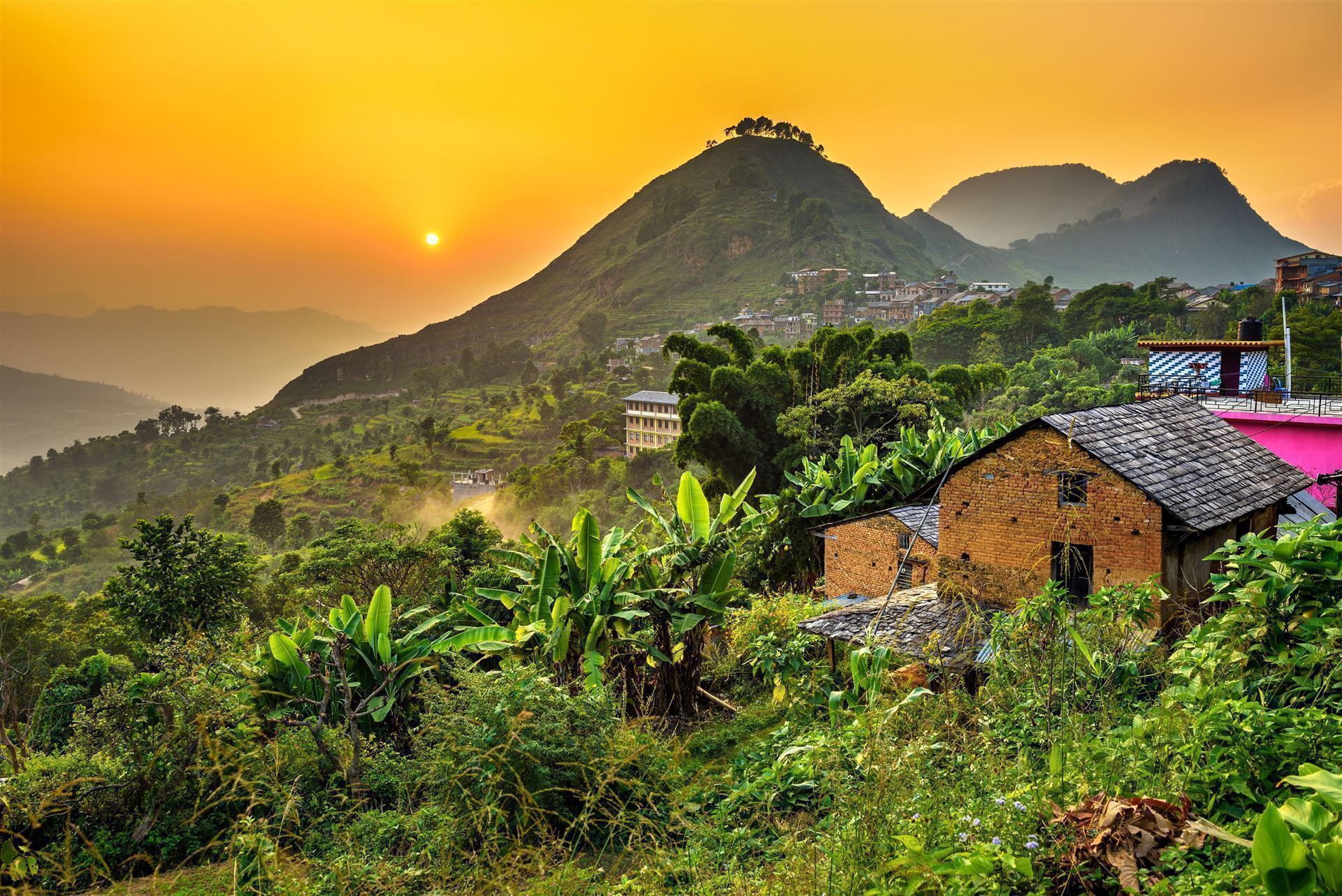 Bandipur im Sonnenuntergang