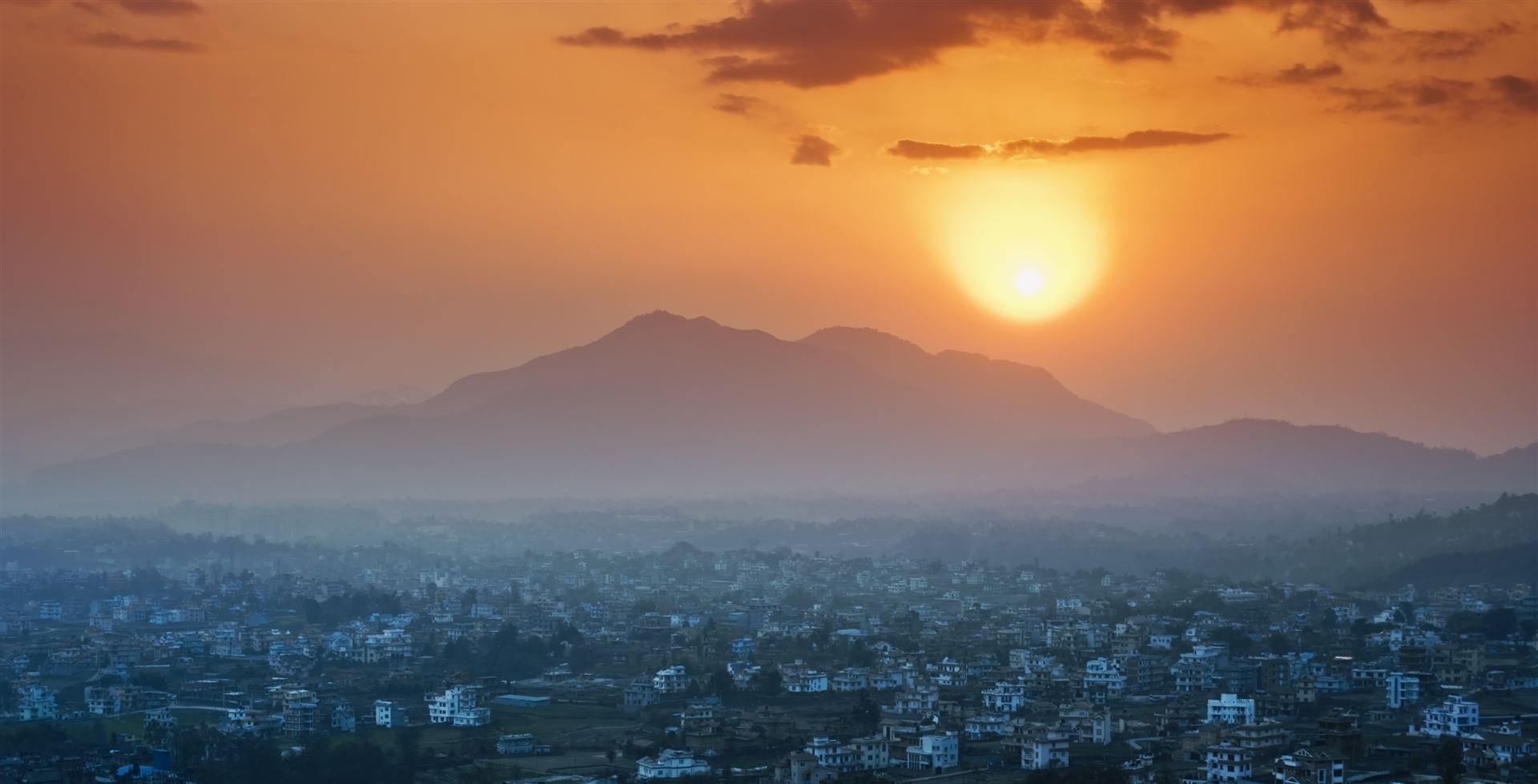 Kathmandu bei Sonnenuntergang