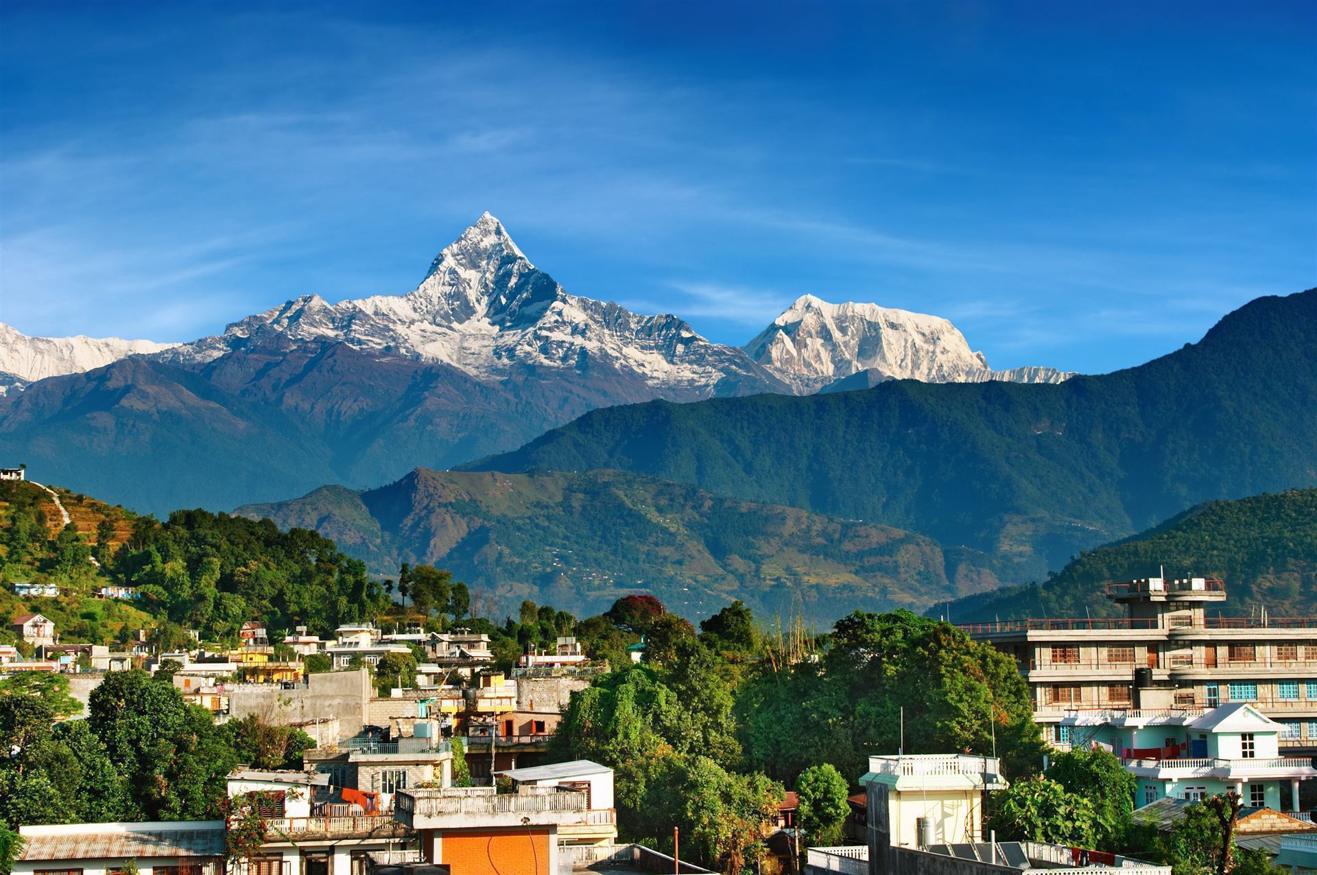 Pokhara City mit Machhapuchhre