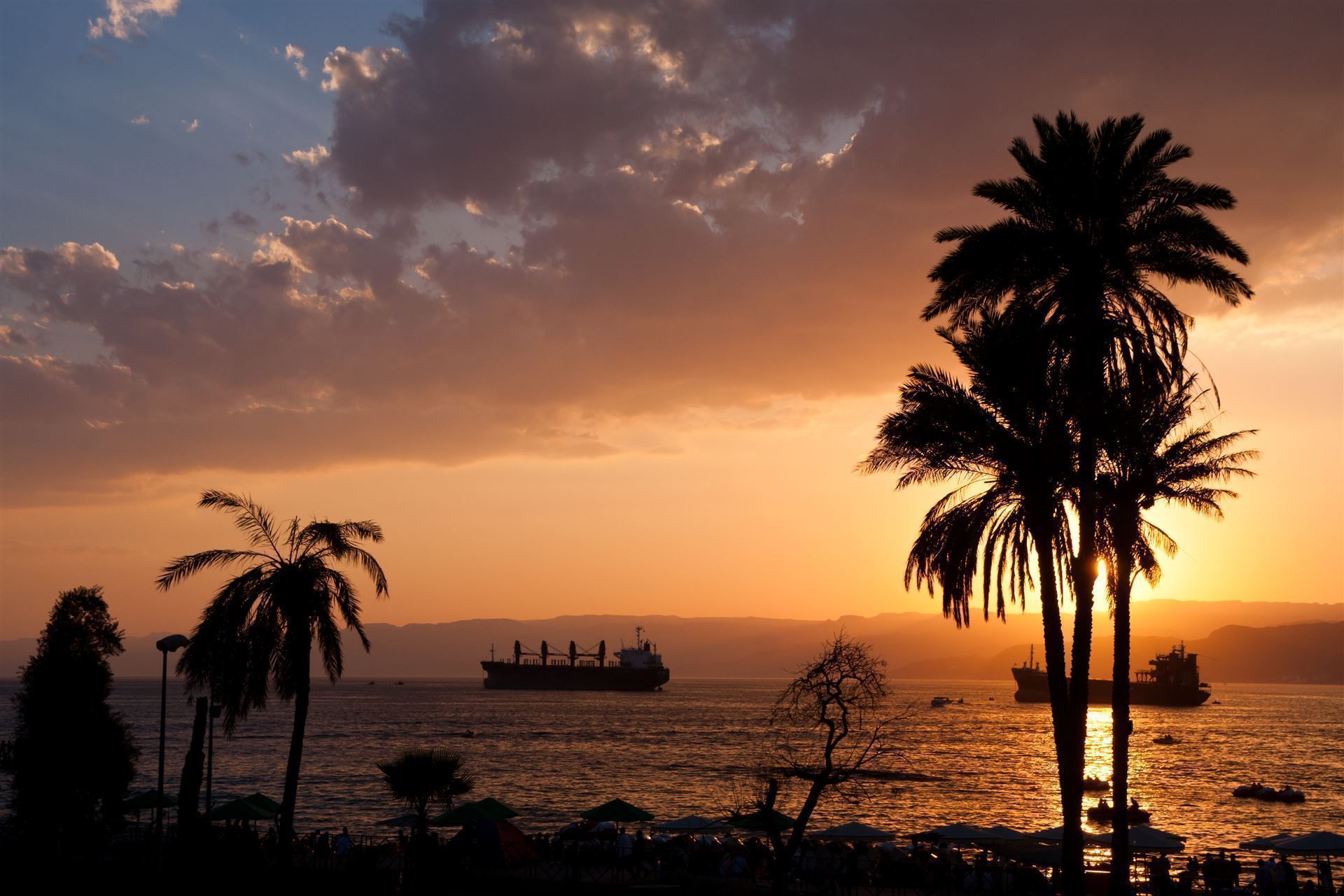 Aqaba am Roten Meer Sonnenuntergang