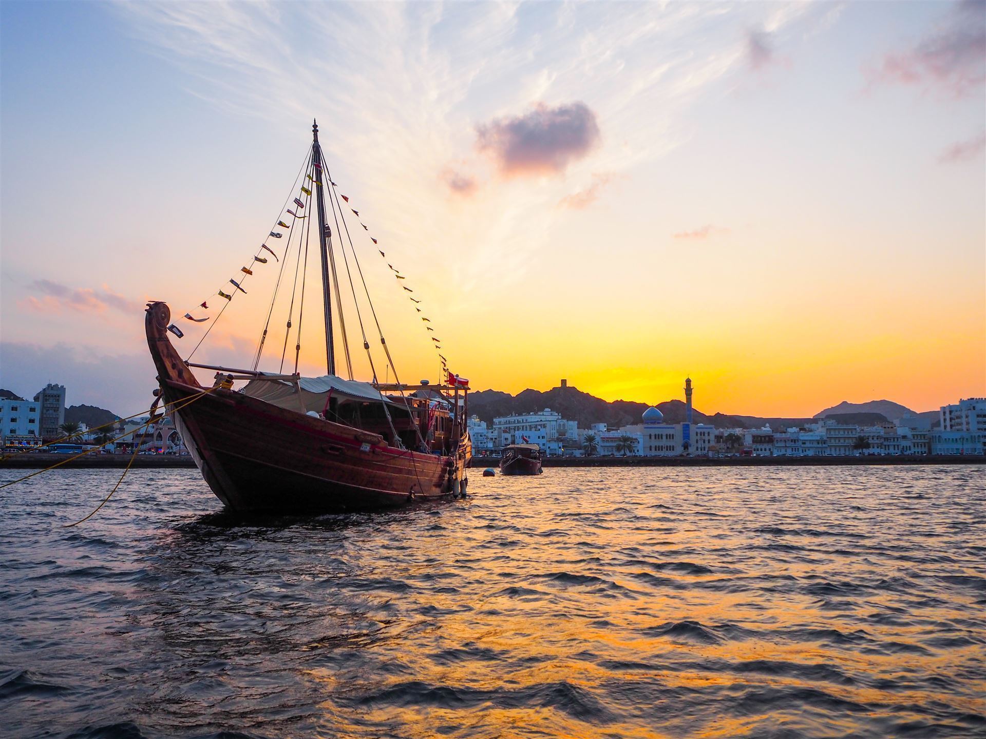 Sonnenuntergang auf Muscat Corniche