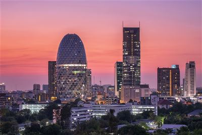 Sonnenuntergang in der Innenstadt