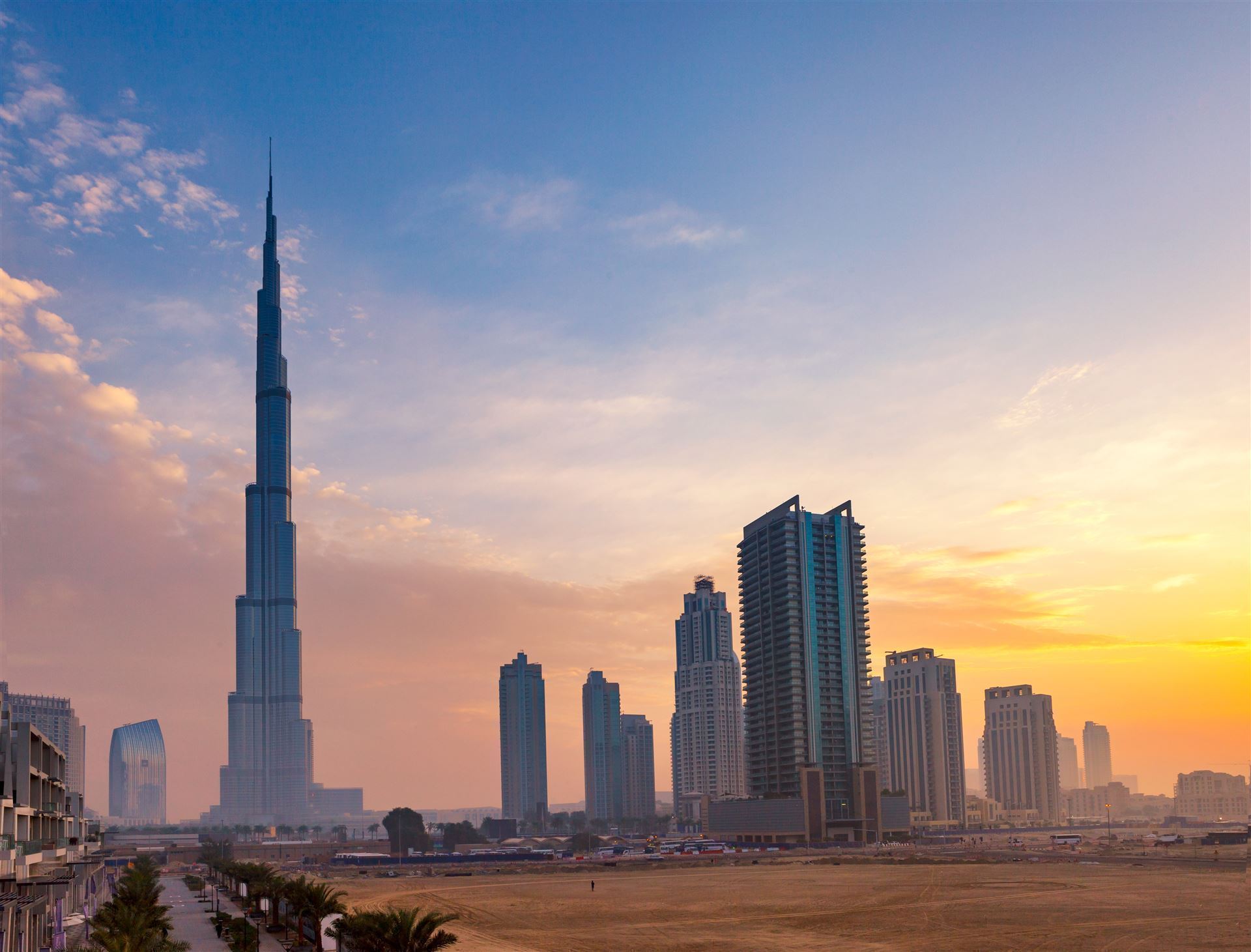 Burji Khalifa bei Sonnenuntergang