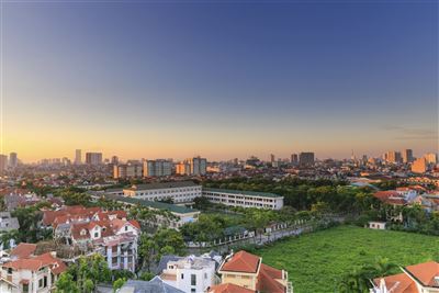 Sonnenuntergang über Hanoi
