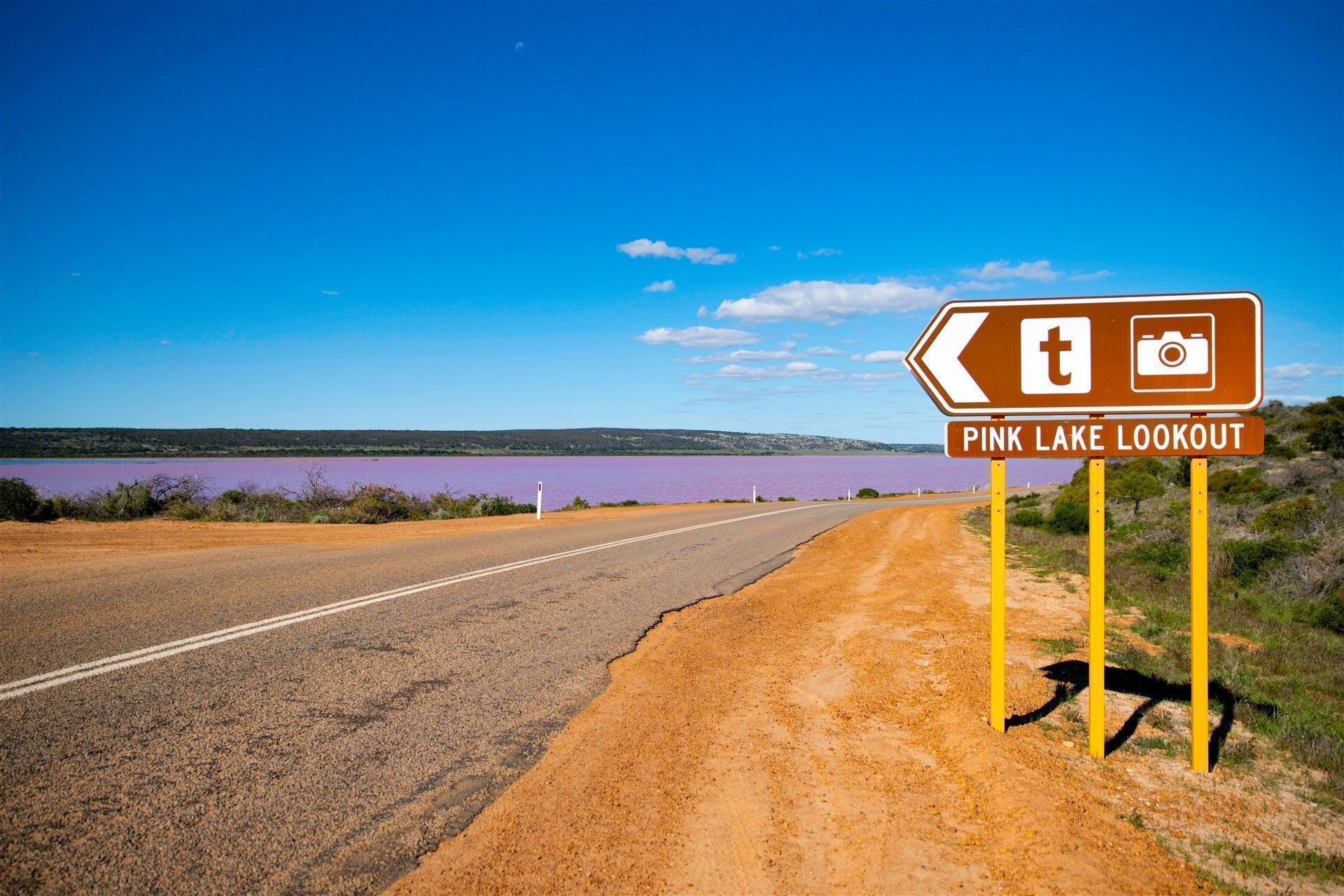 Pink Lake in Port Gregory