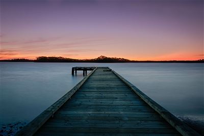 Sonnenuntergang am Pier in Strahan