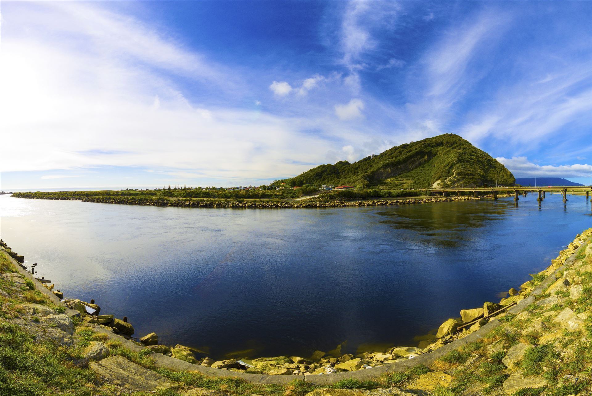 Blick aufs Wasser in Greymouth