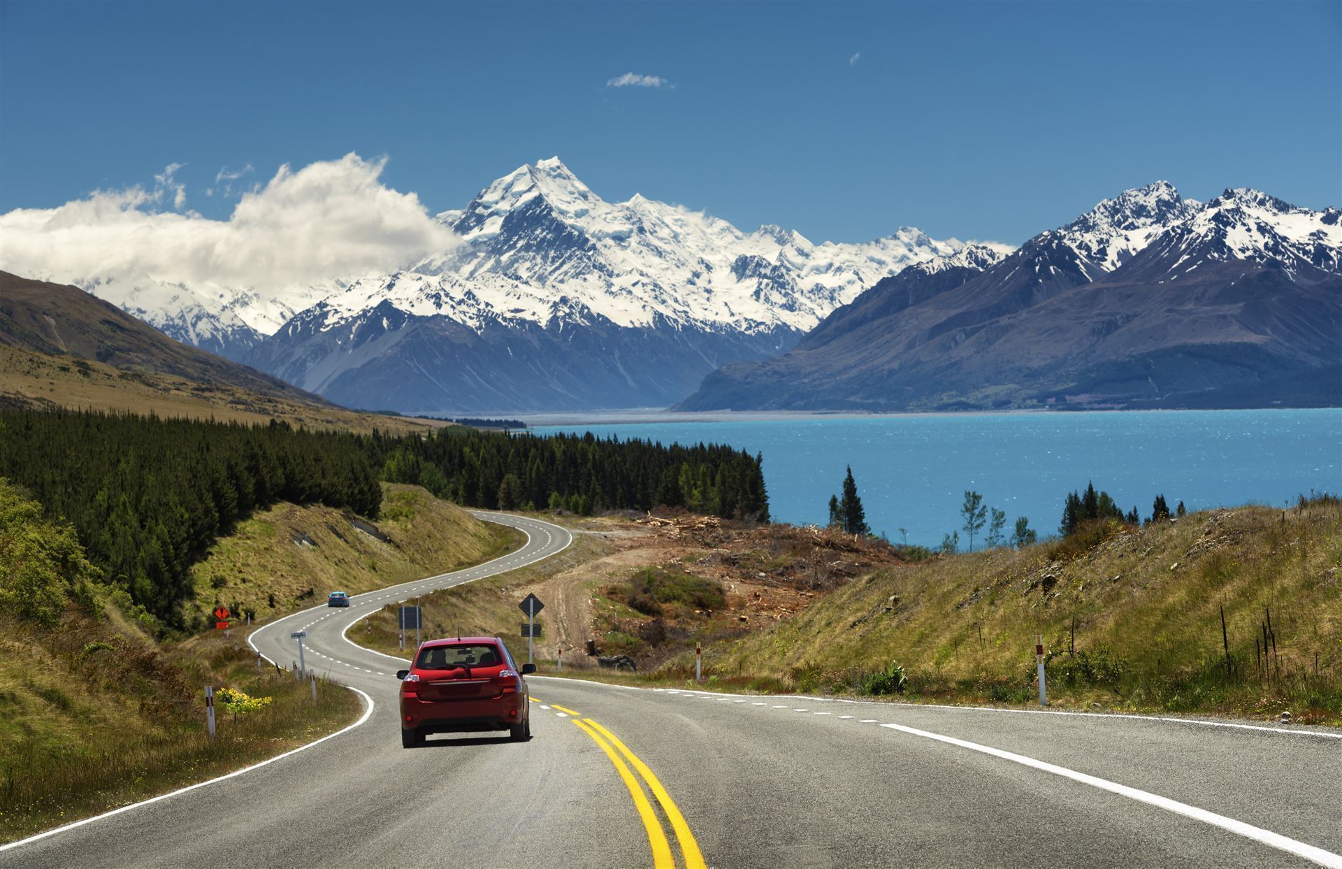 Straße zum Mount Cook