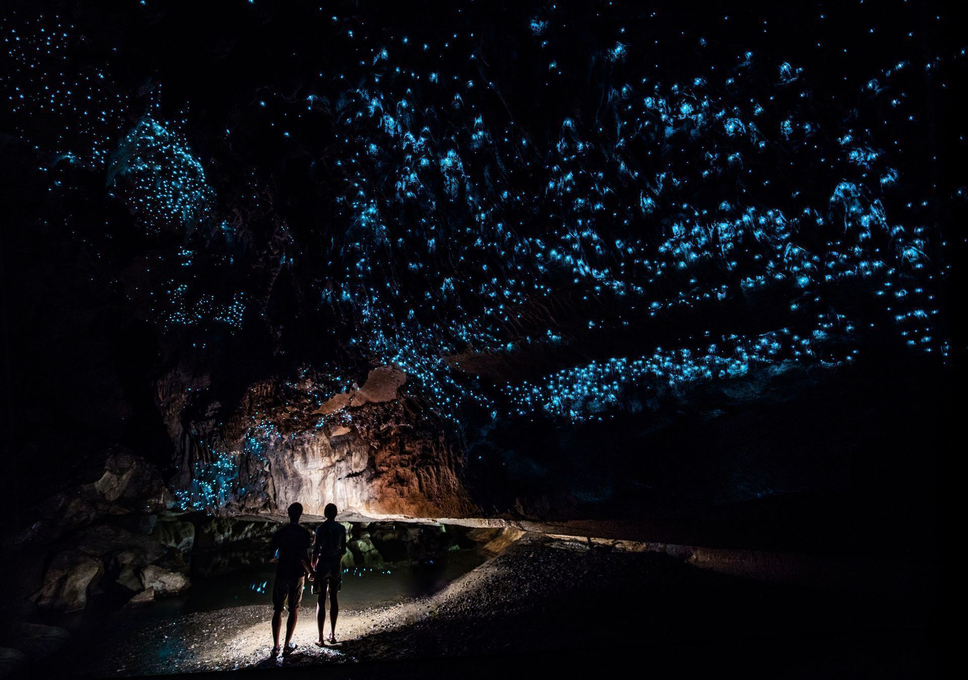 Waitomo Höhlen mit Besuchern