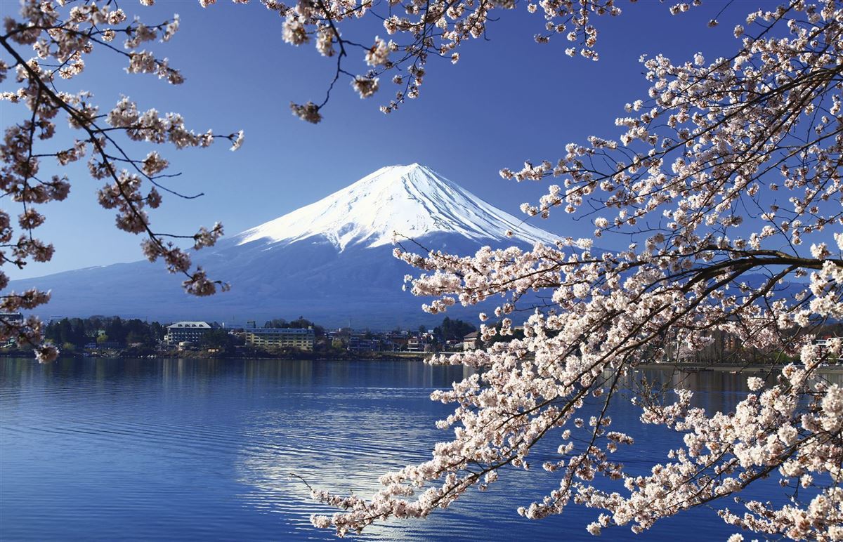 Blick auf den heiligen Berg Fuji-san
