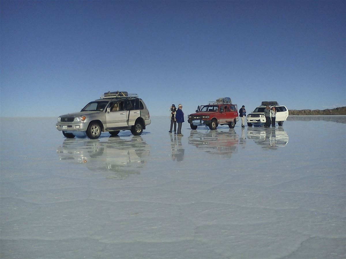 Auf dem Uyuni-Salzsee, Bolivien