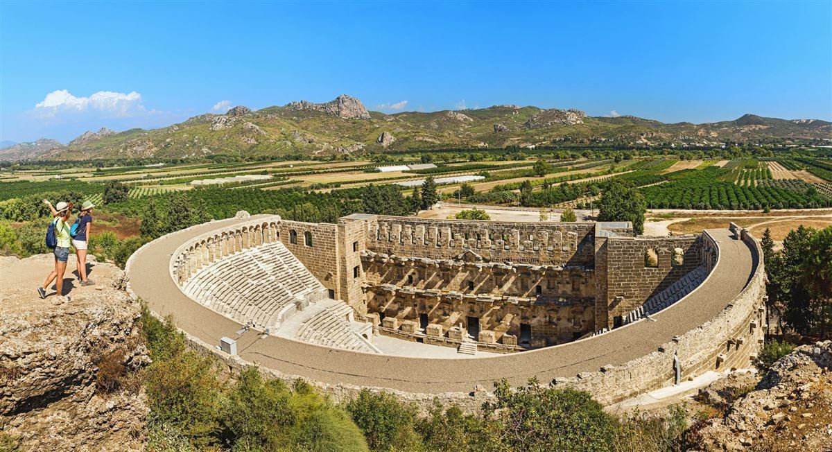 Amphitheater von Aspendos nahe Antalya, Türkei