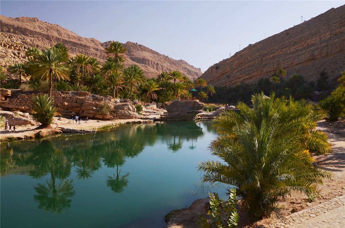 Natürliches Wasserbecken: Wadi Bani Khalid