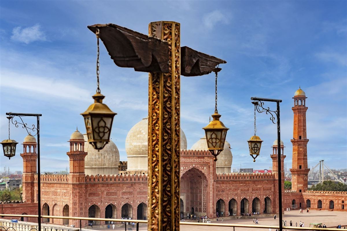 Blick auf die Badshahi-Moschee in Lahore