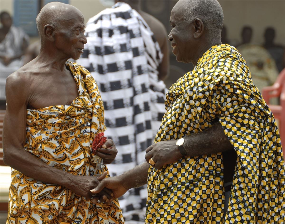 Besucher des Akwasidae-Festes in Kumasi/Ghana