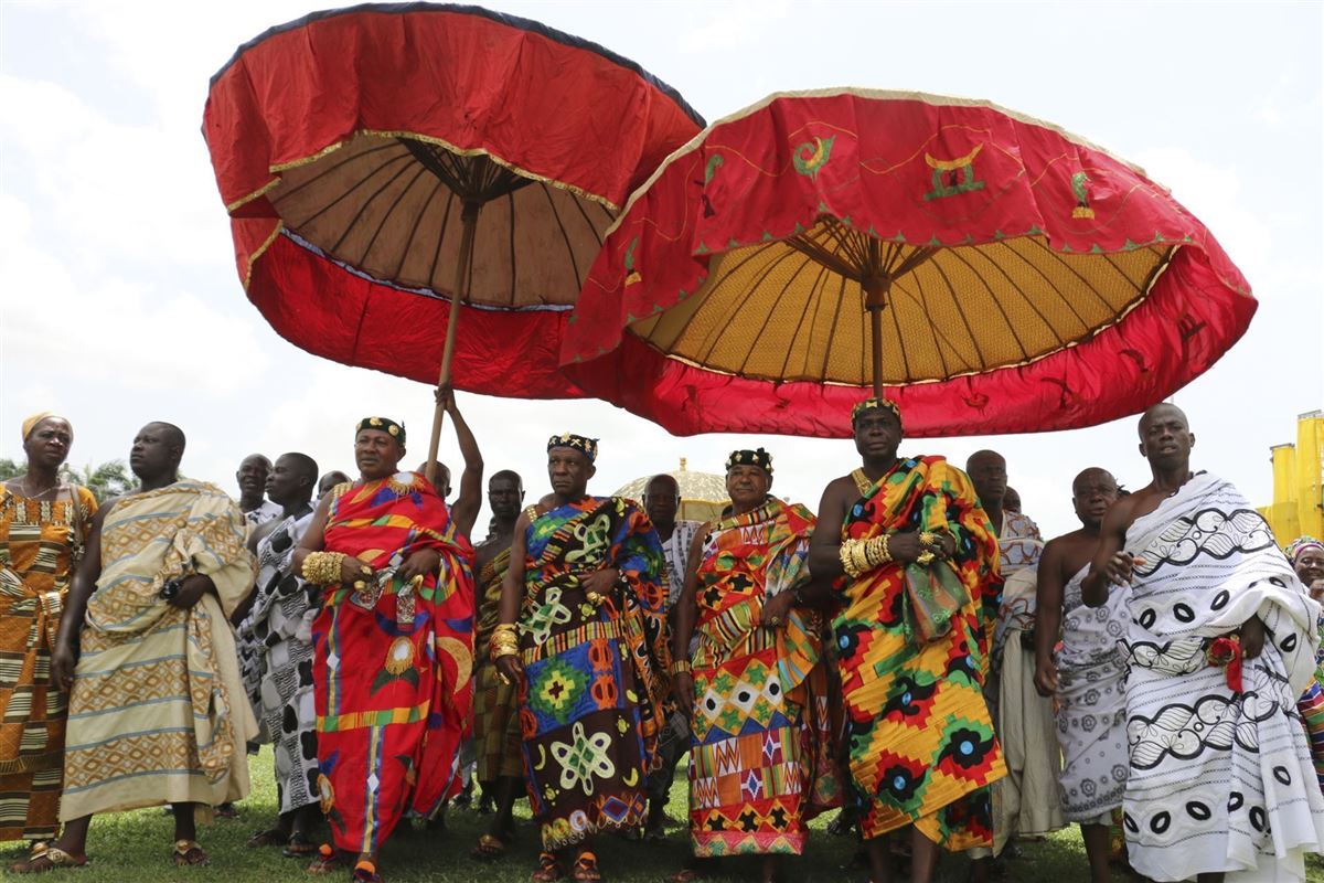 Besucher des Akwasidae-Festes, Kumasi/Ghana