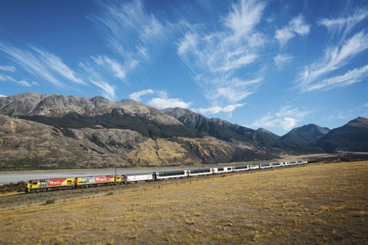 Der TRANZ ALPINE am Craigieburn Straight