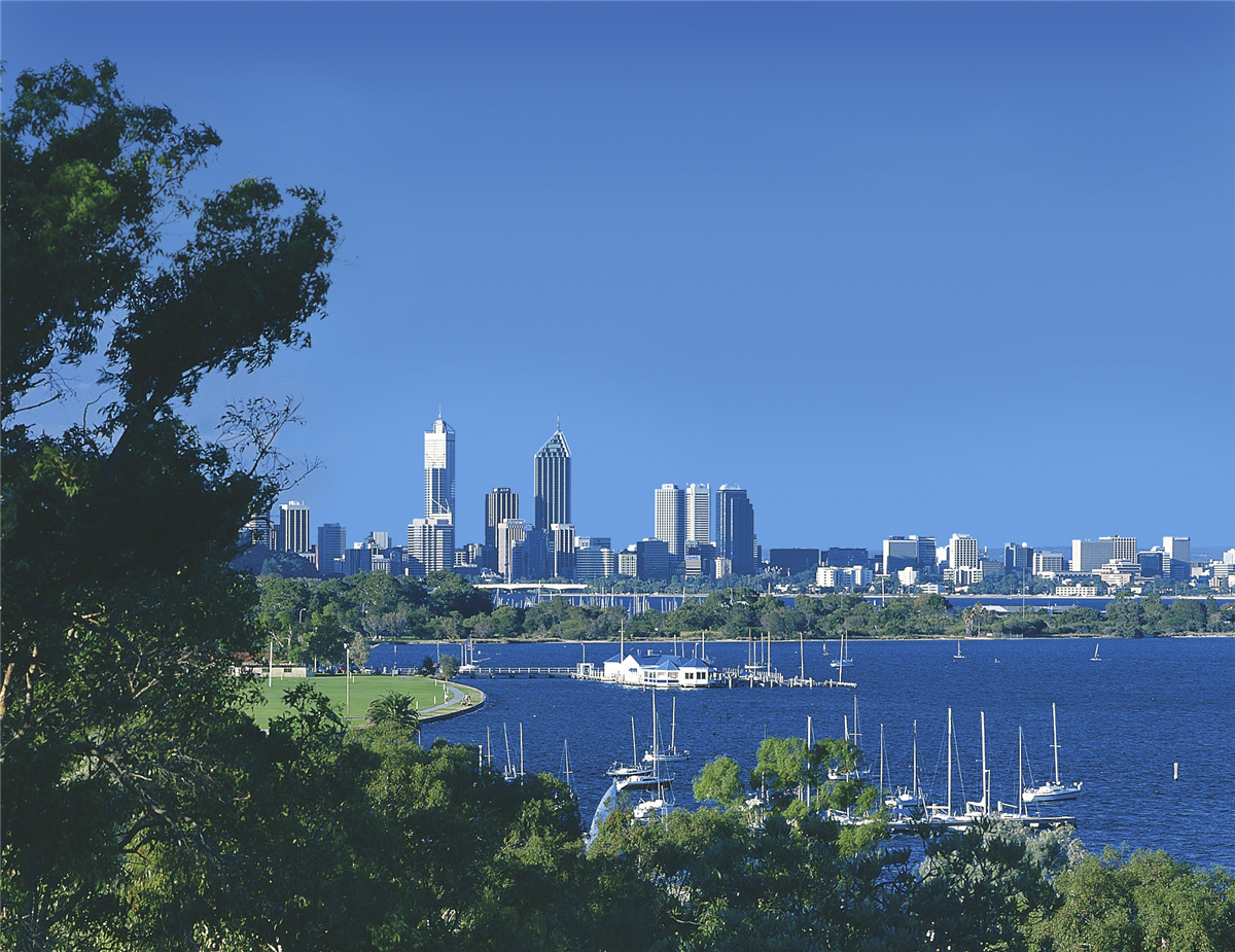 Perth, gelegen am Swan-River
