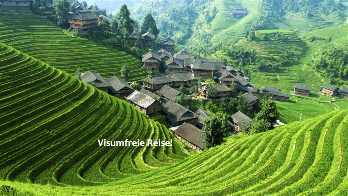 Farbenprächtige Reisfelder bei Longsheng, China