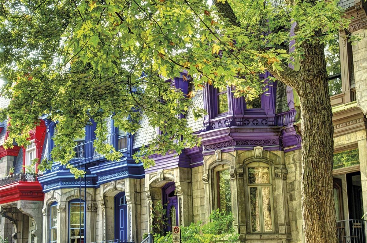 Bunter Straßenzug in Montreal